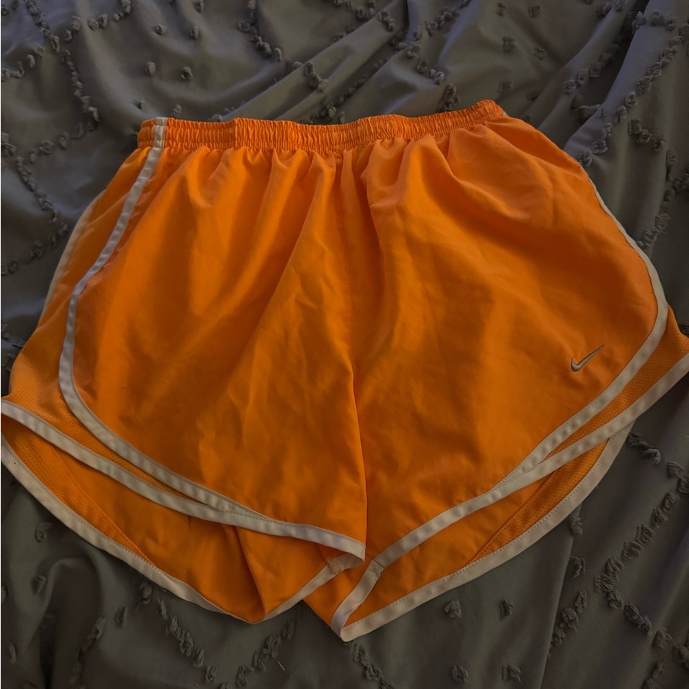 Nike Orange Athletic Shorts Lightweight Dolphin Cut